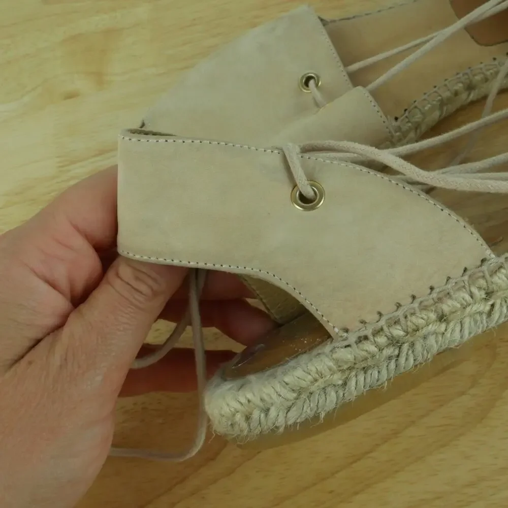 Kanna EU 41 US 10 Espadrilles Ankle Tie Sandals Preppy Coastal Resort Vacation